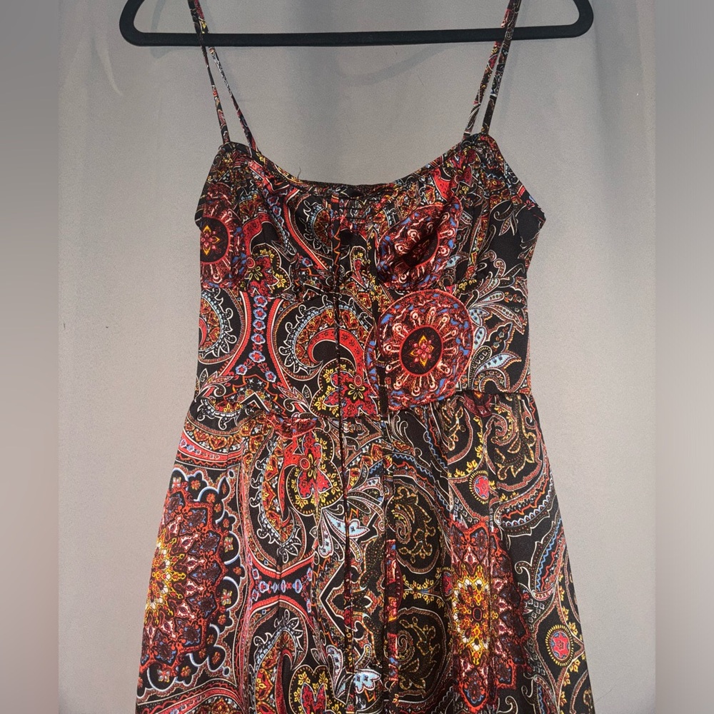 Shein satin bohemian sun dress